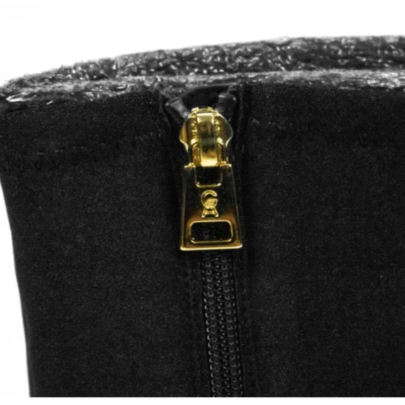 Good American Pointed Toe Stiletto Heeled Ankle Booties - Black - Picture 3 of 11